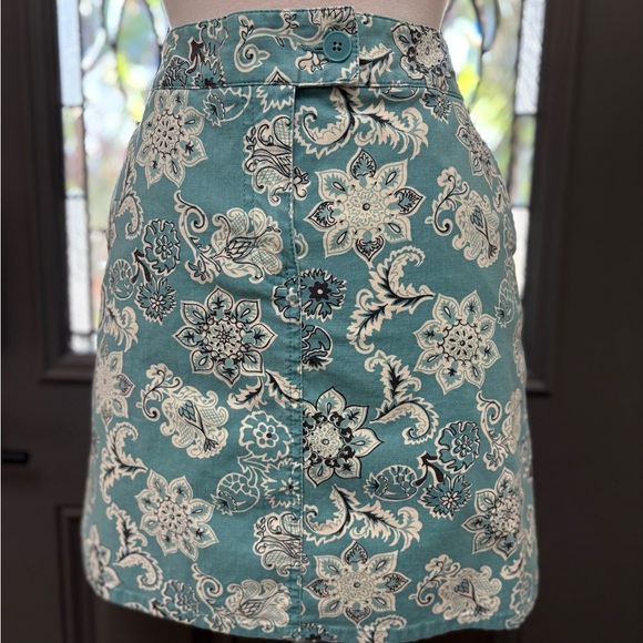 Anne Taylor LOFT Paisley Floral Print A-Line Denim Skirt Size 12 - Picture 1 of 9